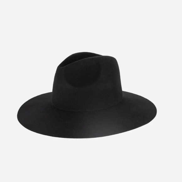 NWT GIGI PIP Scottie Wide Brim Fedora Hat Black Australian Wool Felt S/M - Picture 3 of 7